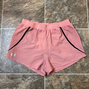 Under Armour Running Shorts Women Small Pink Loose Fit Athletic Jogging Heatgear